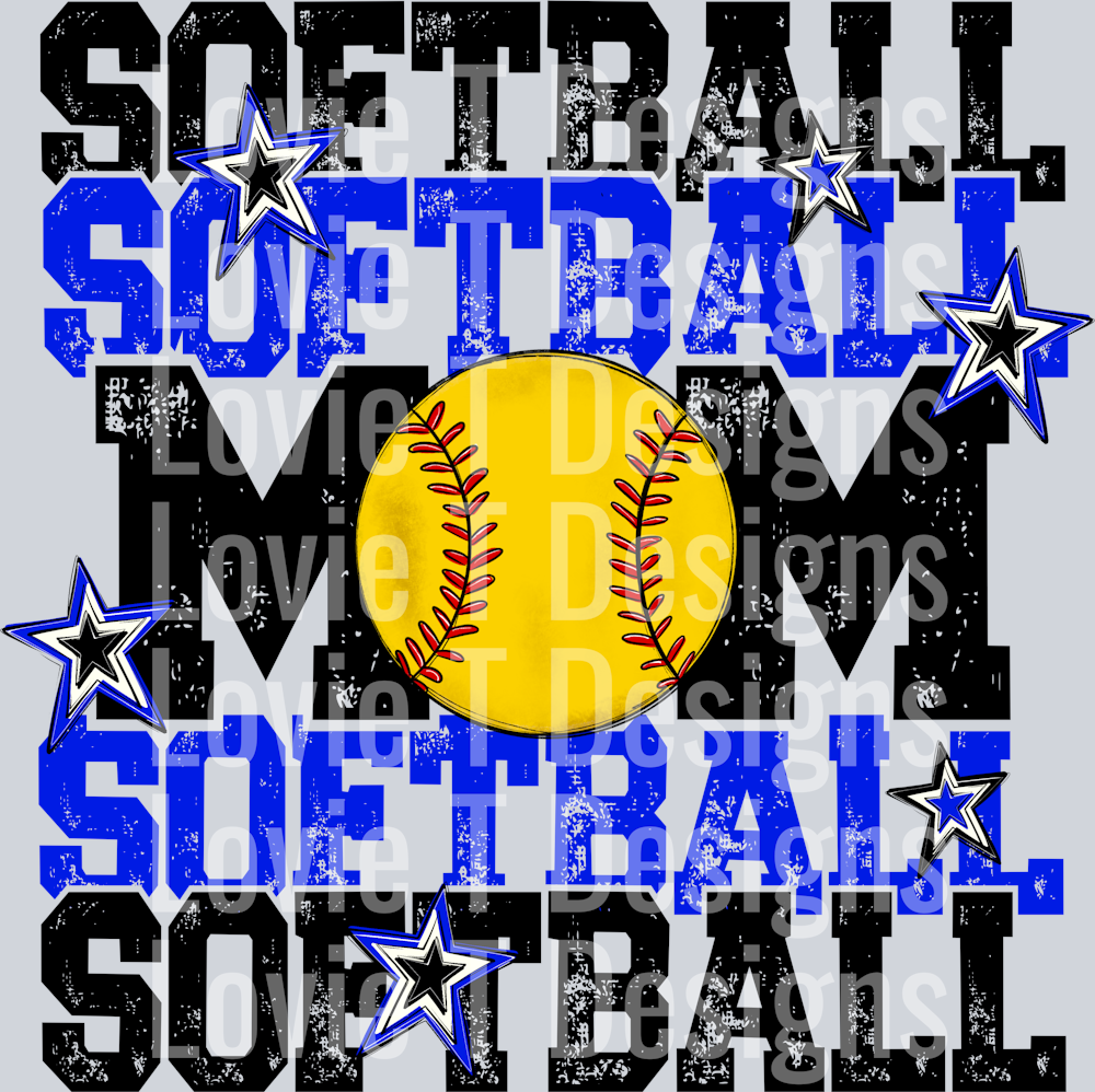 Softball Mom_Royal Black