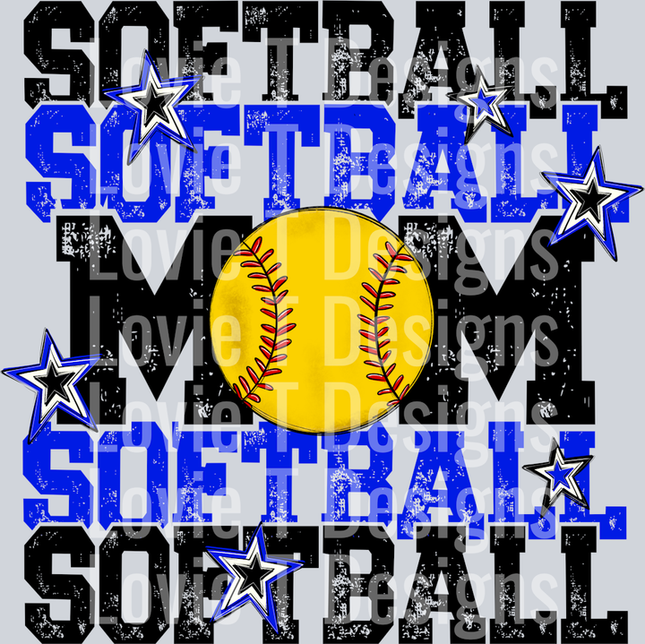 Softball Mom_Royal Black