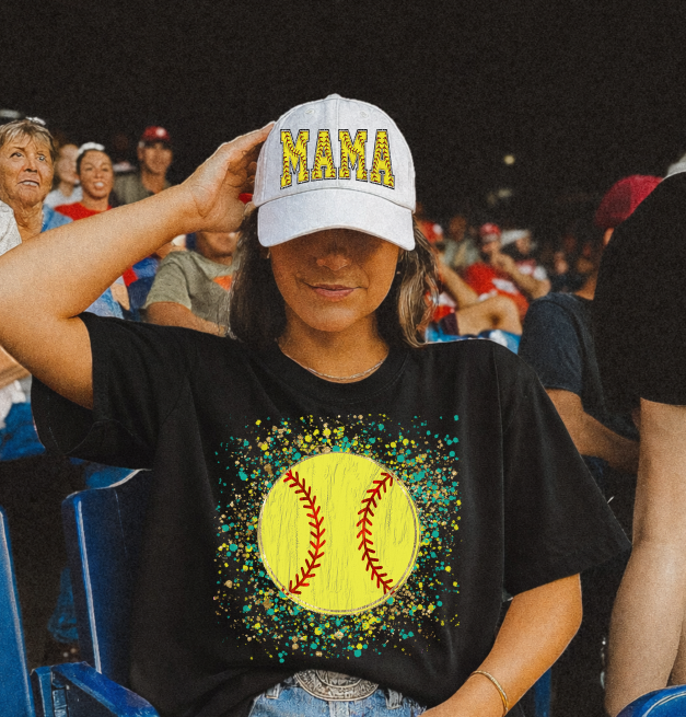 Softball Paint Splatter DTF transfer design
