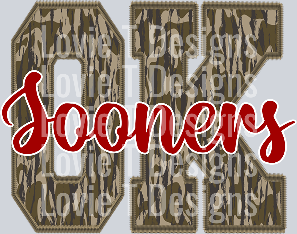 Sooners Woodland Camo Initials