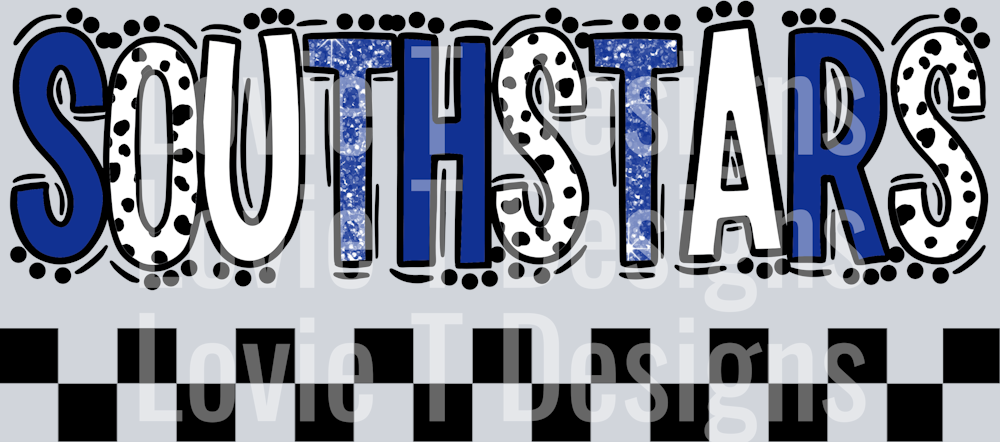 SOUTHSTARS DOODLE DOT ROYAL AND WHITE