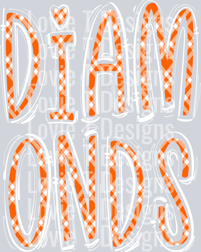 SPACED OUT DIAMONDS WHITE TOP ORNAGE PLAID BASE TALL