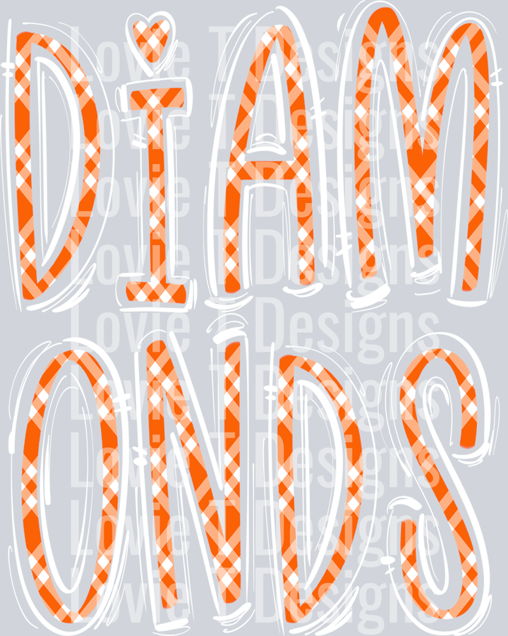 SPACED OUT DIAMONDS WHITE TOP ORNAGE PLAID BASE TALL
