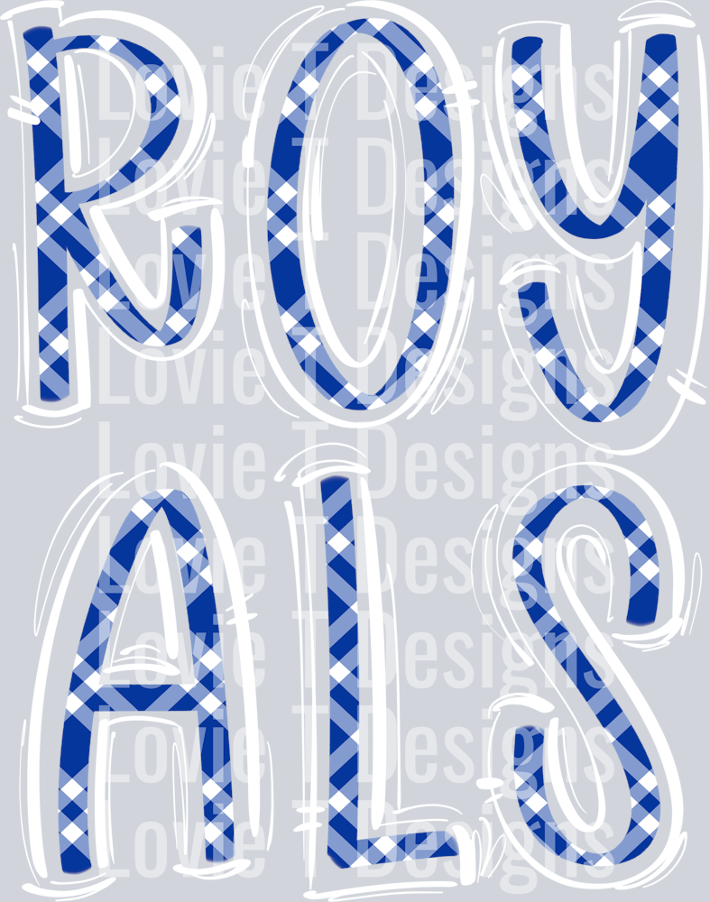 SPACED OUT ROYALS BLUE PLAID AND WHITE TOP