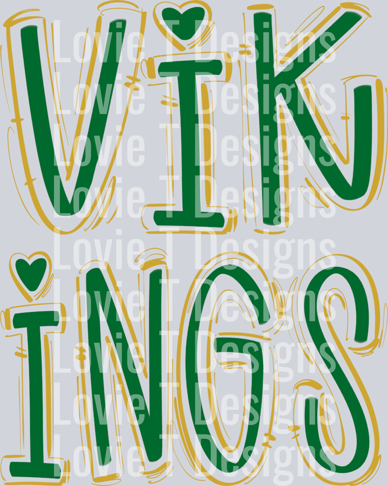 SPACED OUT VIKINGS KELLY GREEN BASE AND VEGAS GOLD TOP