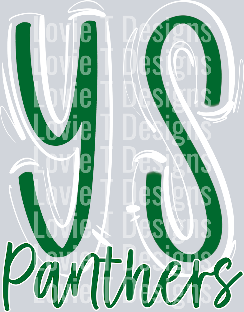 SPACED OUT YS PANTHERS TALL KELLY GREEN AND WHITE