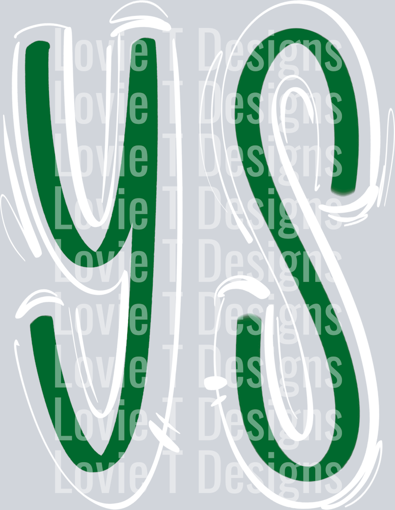 SPACED OUT YS TALL KELLY GREEN AND WHITE