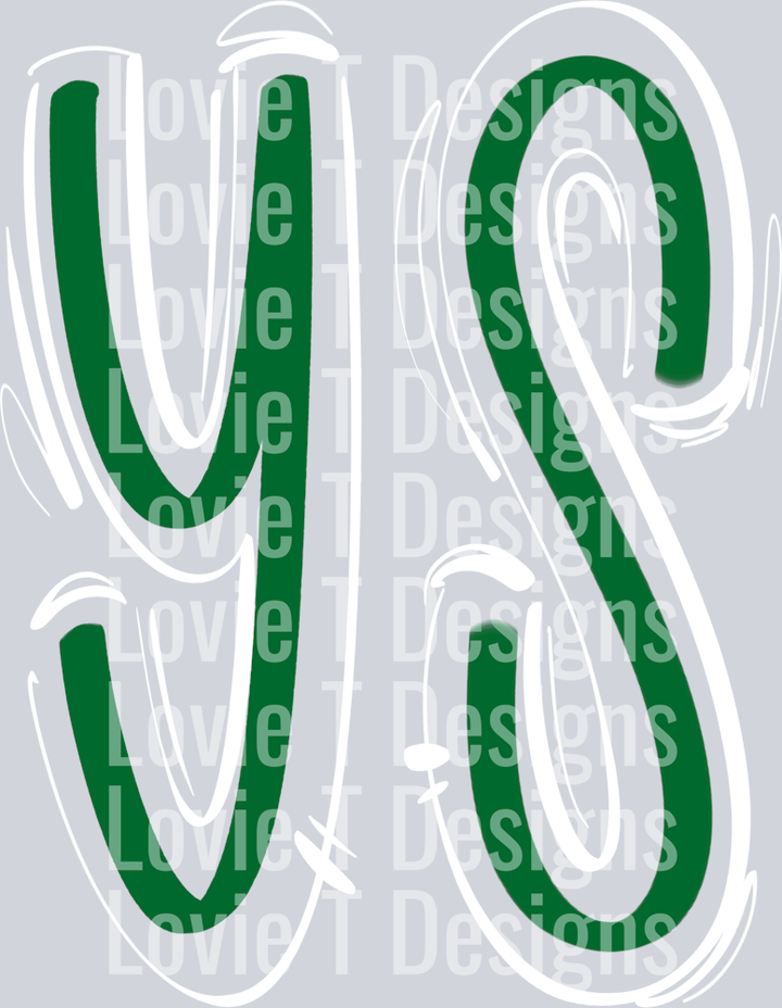 SPACED OUT YS TALL KELLY GREEN AND WHITE