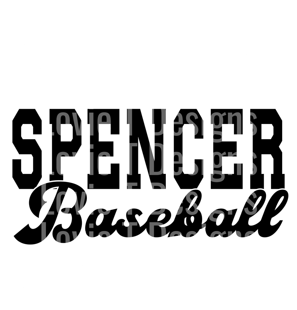 SPENCER BASEBALL WHITE LACES BLACK FONT