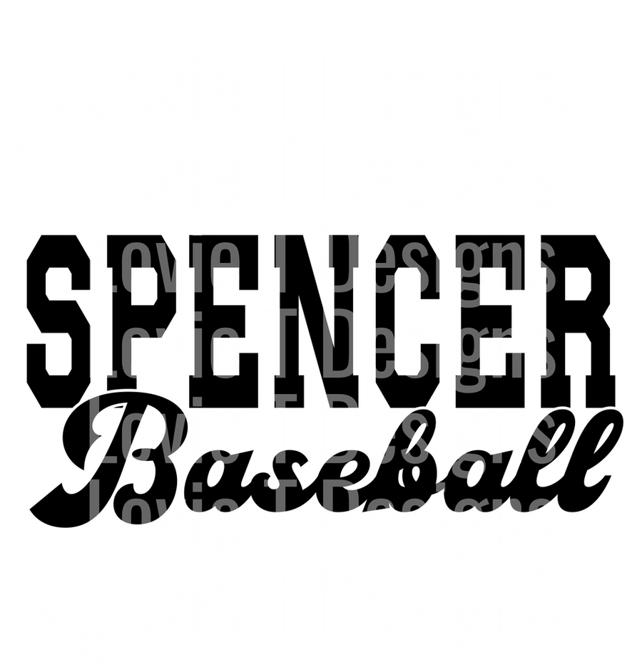 SPENCER BASEBALL WHITE LACES BLACK FONT
