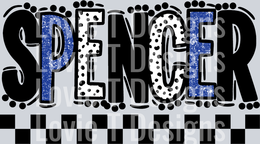 Spencer Black Royal Doodle Dot Mascot