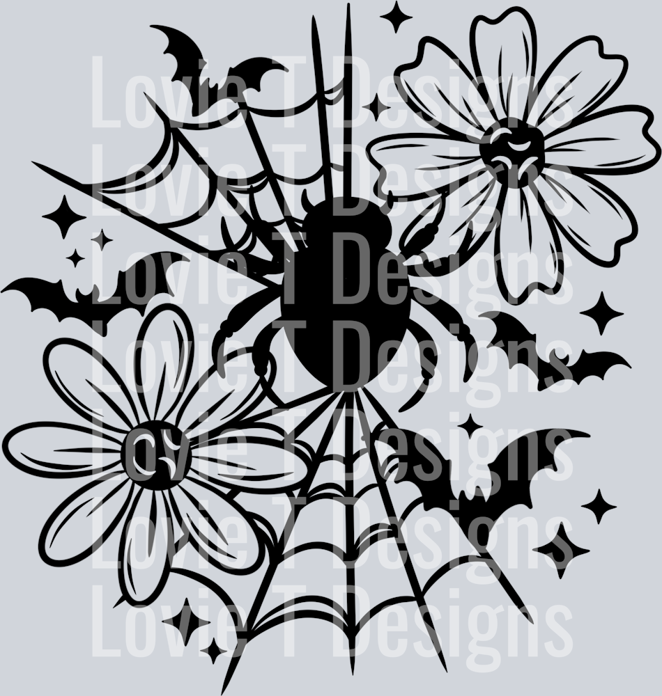 Spider_Web_And_Flowers_Single_Color 1