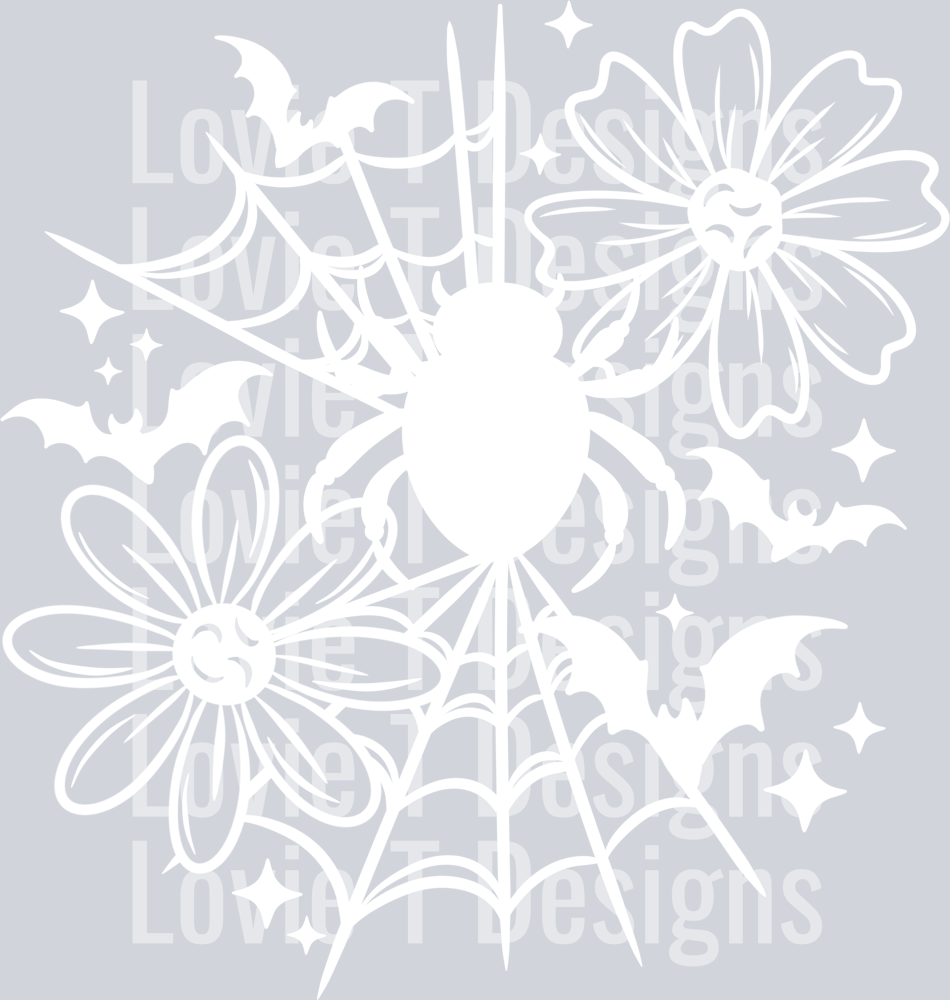 Spider_Web_And_Flowers_Single_Color