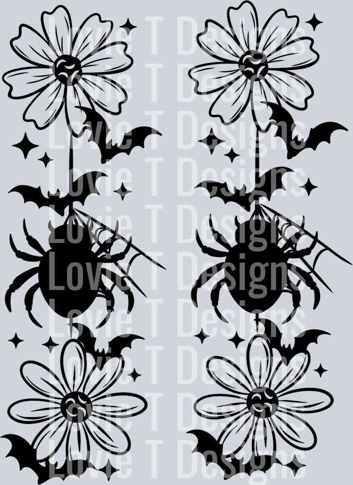 Spider_Web_And_Flowers_Sleeve_Black