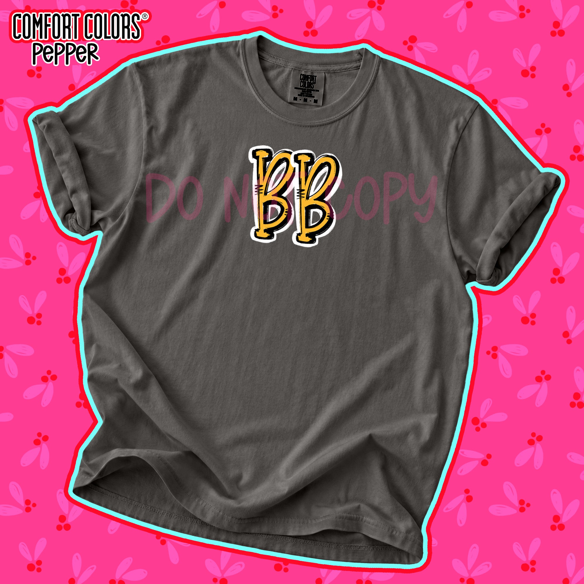 Spirit Stack Initials BB Yellow Gold Black design
