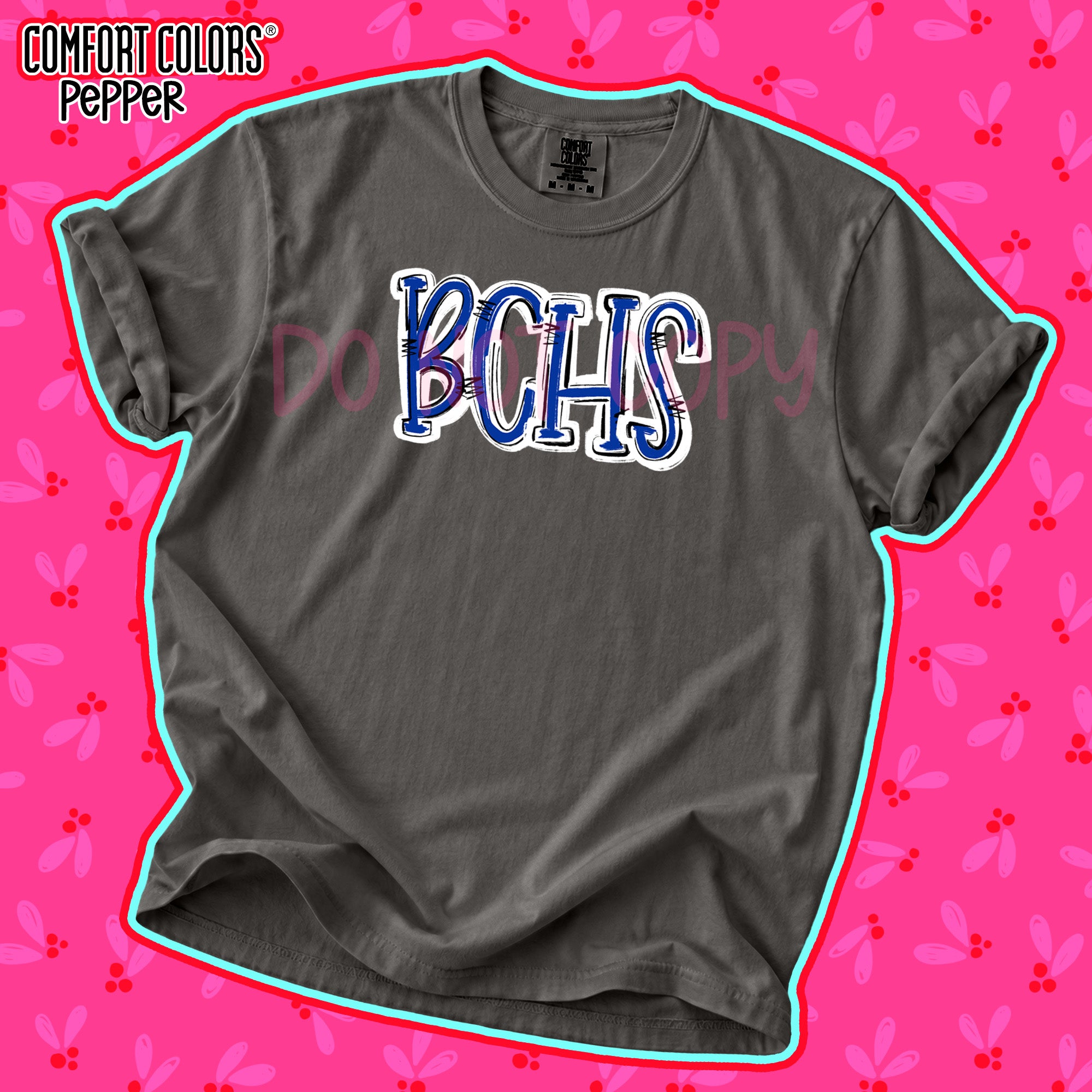 Spirit Stack Initials BCHS Royal Blue White design