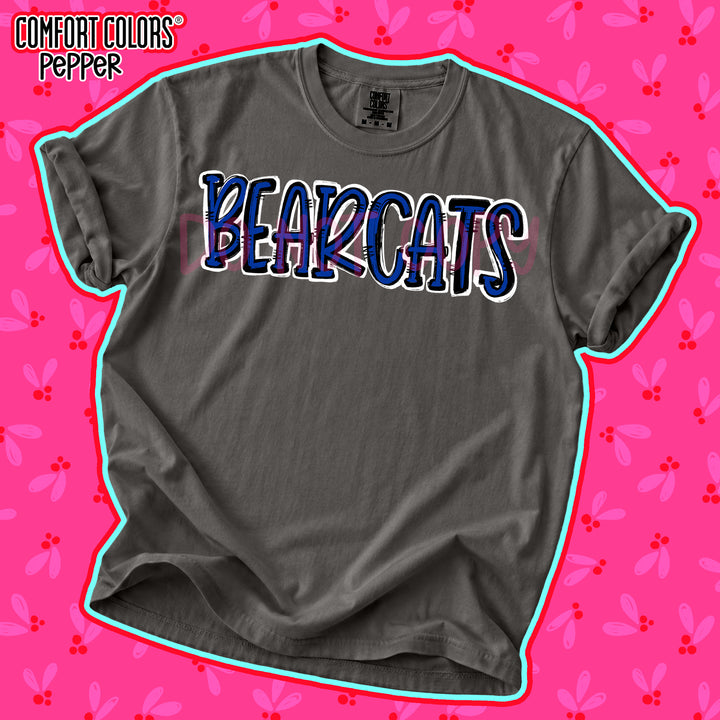 Bearcats Royal Blue Black Spirit Stack DTF transfer
