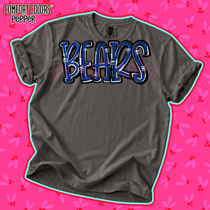 Bears Royal Blue Black Spirit Stack Mascots DTF transfer mockup
