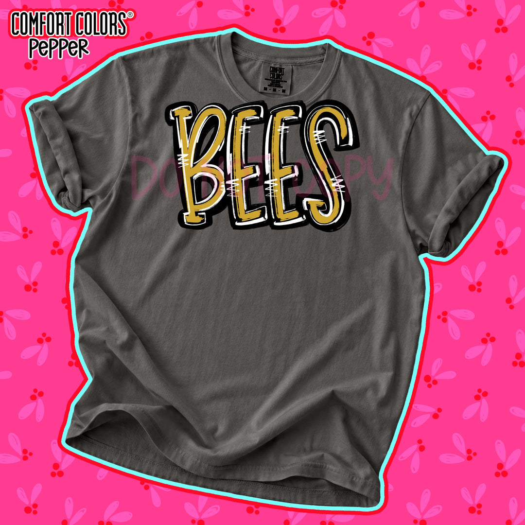 Bees Vegas Gold Black Spirit Stack Mascots DTF transfer mockup