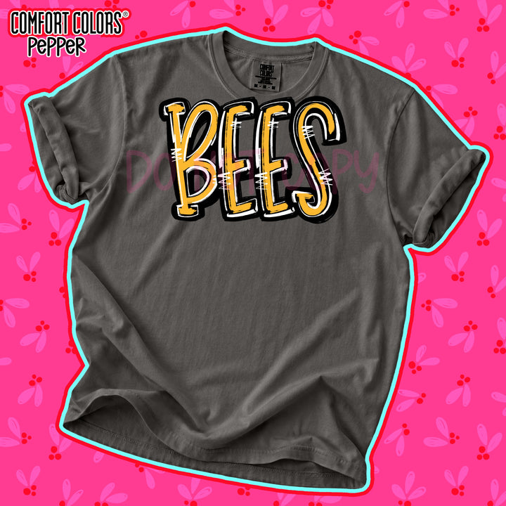 Bees Yellow Gold Black Spirit Stack Mascots DTF transfer mockup