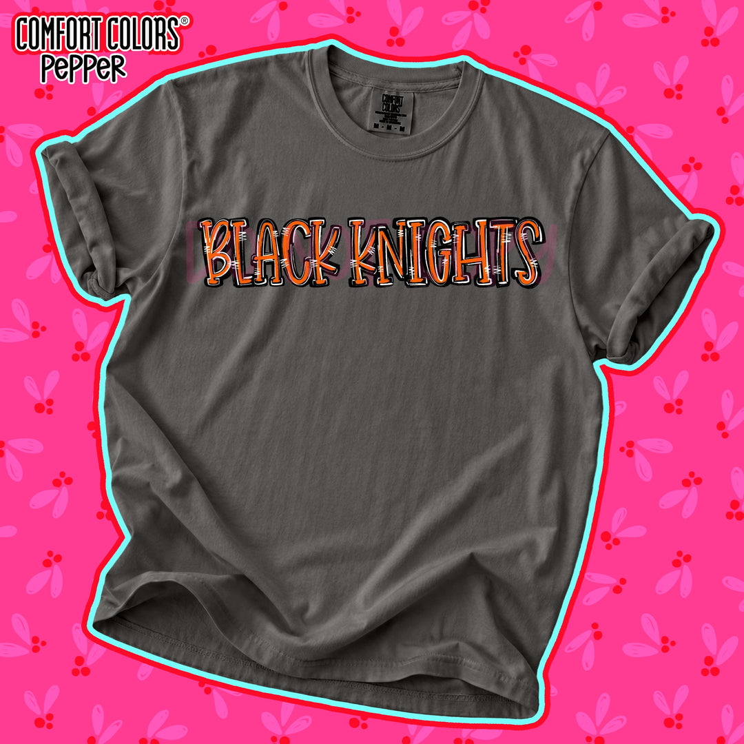 Black Knights Orange Black Spirit Stack Mascots DTF transfer mockup
