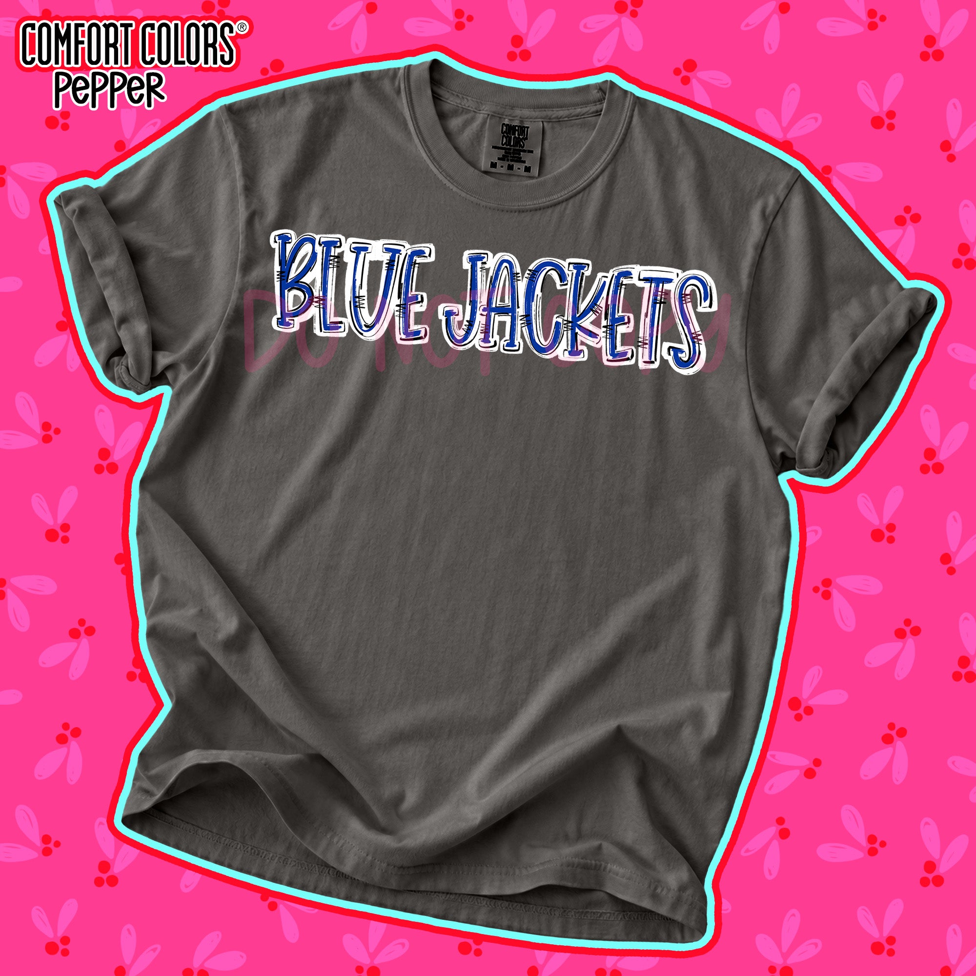 Spirit Stack Mascots Blue Jackets Royal Blue White design