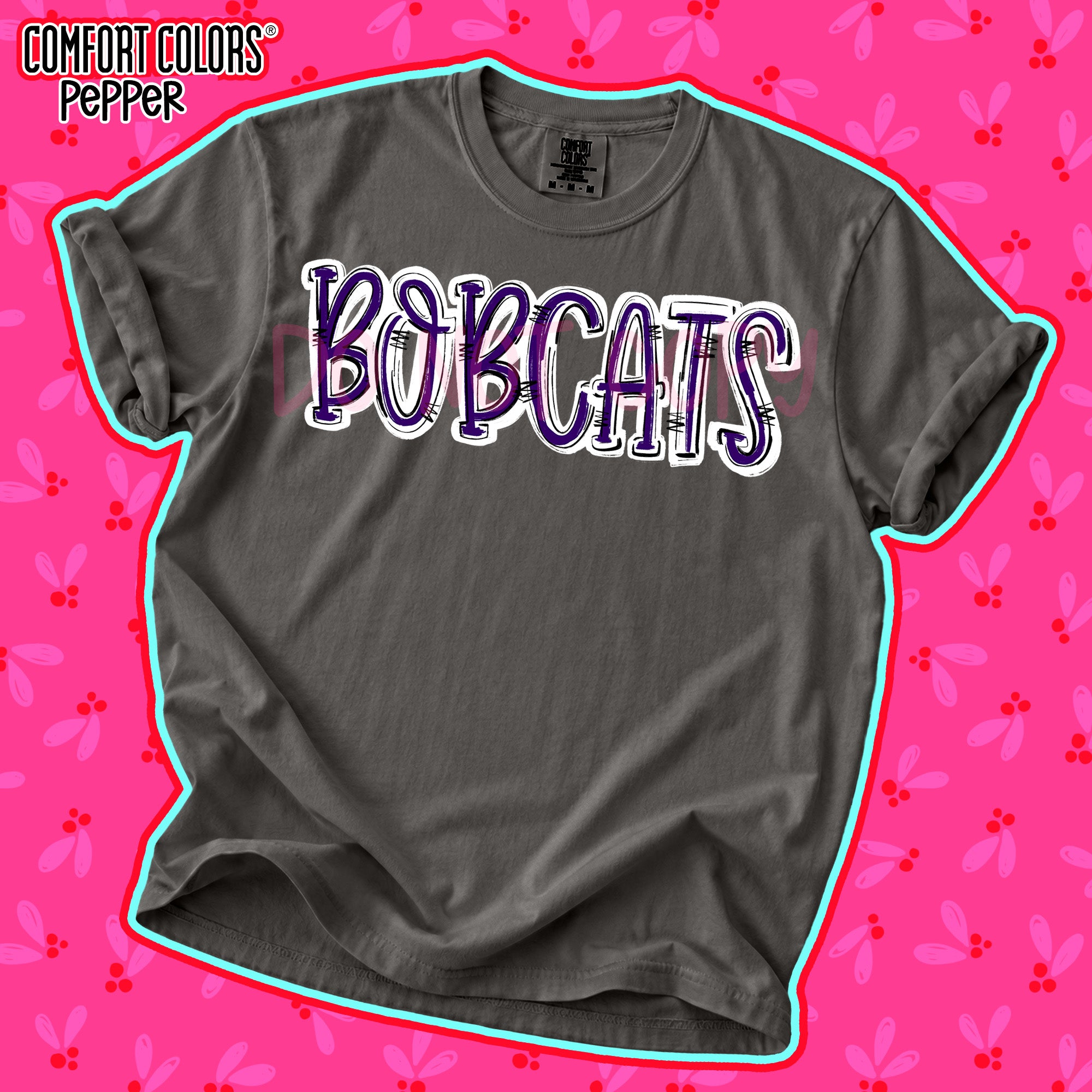 Spirit Stack Mascots Bobcats Purple White design