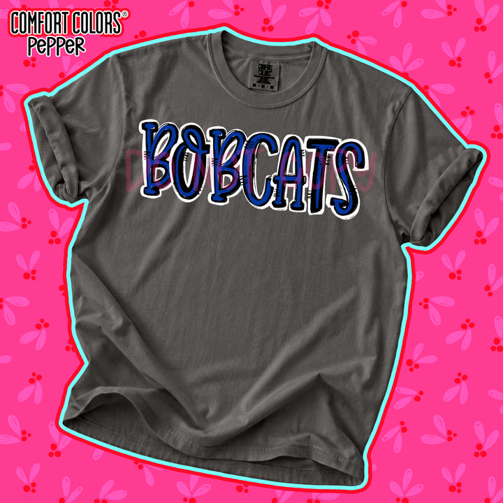 Bobcats Royal Blue Black Spirit Stack DTF transfer