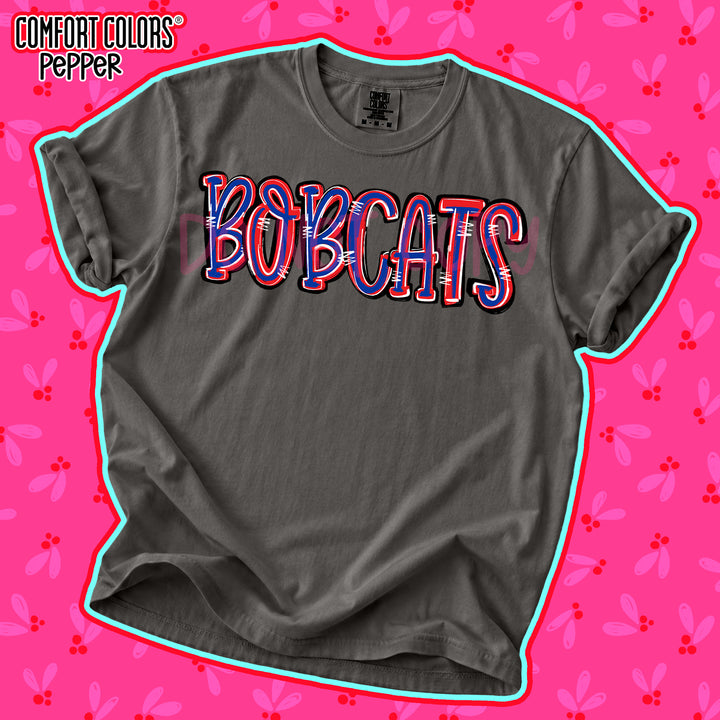 Bobcats Royal Blue Red Spirit Stack DTF transfer