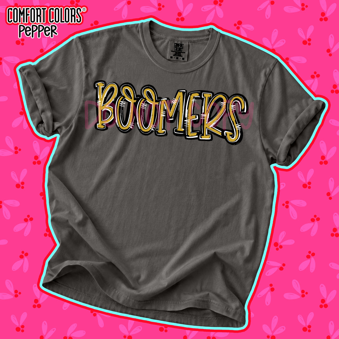 Boomers Vegas Gold Black Spirit Stack DTF transfer