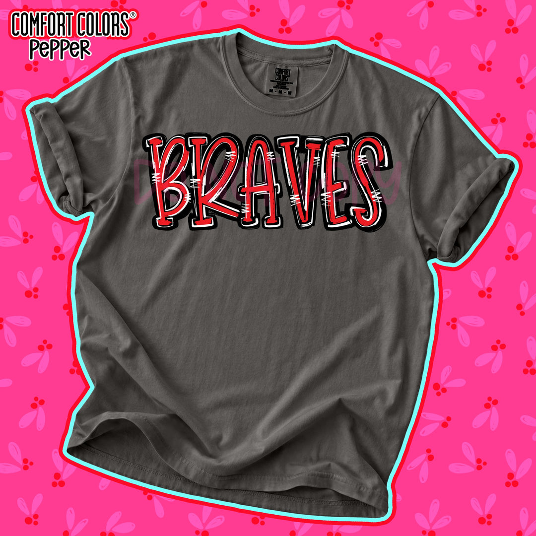 Braves Red Black Spirit Stack Mascots DTF transfer mockup