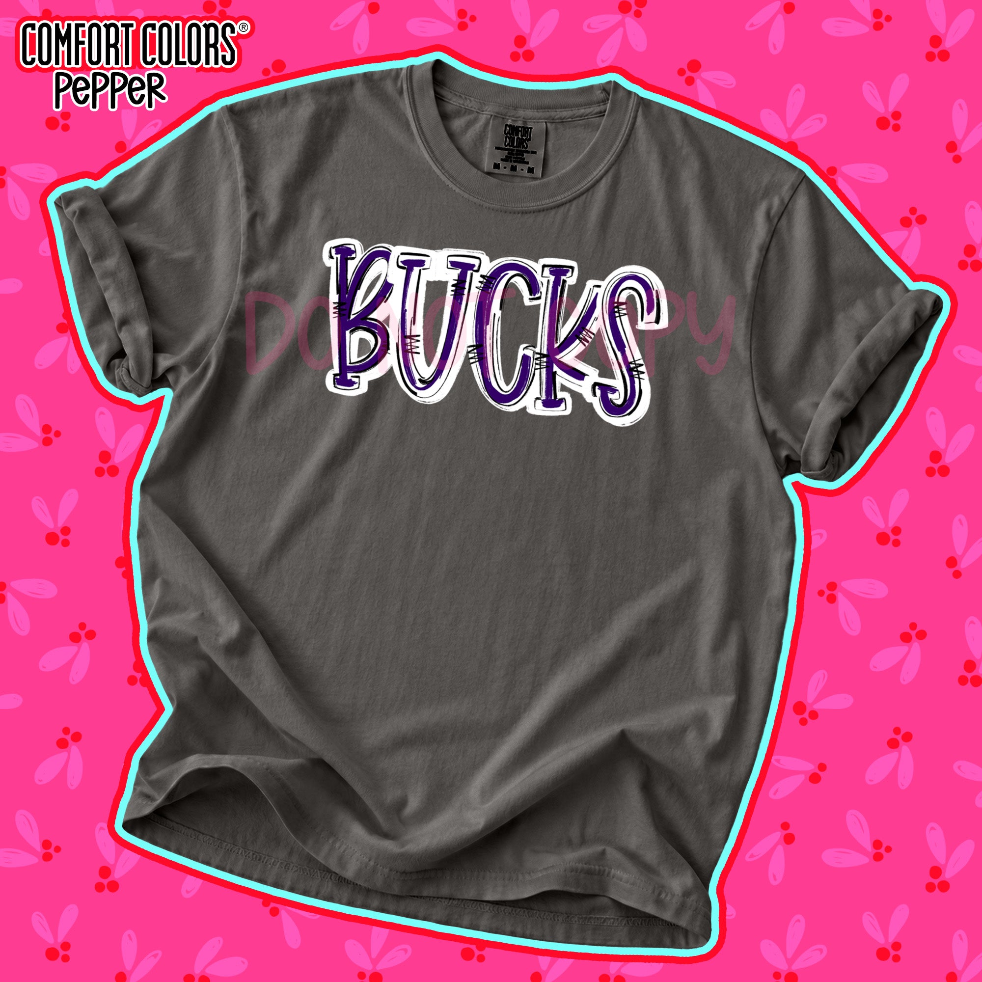Spirit Stack Mascots Bucks Purple White design