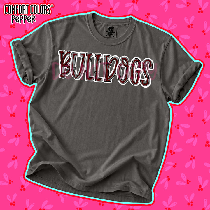 Bulldogs Maroon Gray Spirit Stack DTF transfer