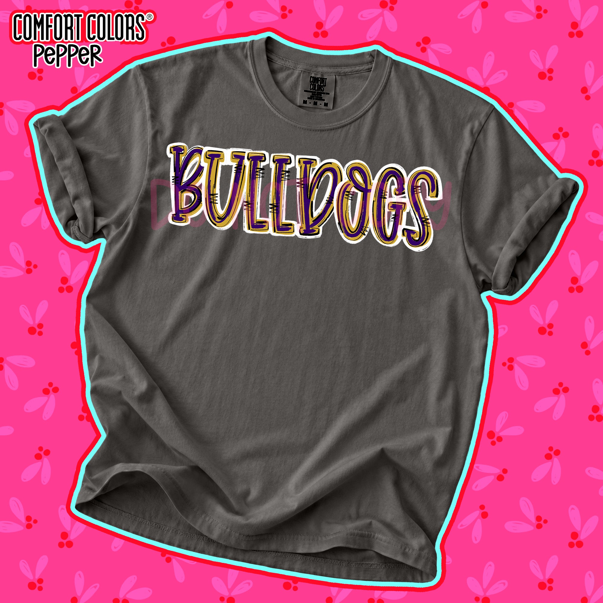 Spirit Stack Mascots Bulldogs Purple Vegas Gold design