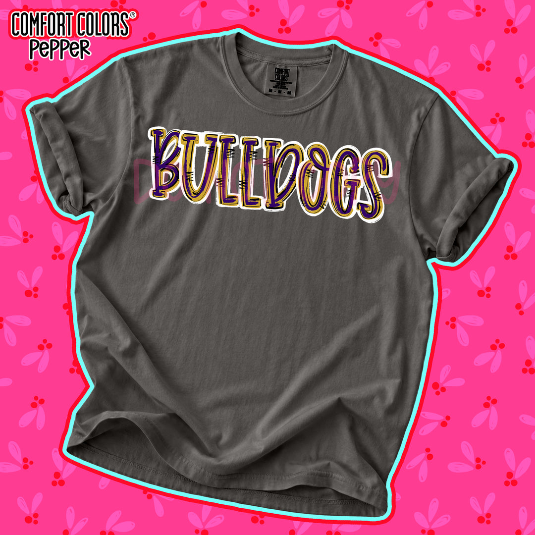 Bulldogs Purple Vegas Gold Spirit Stack DTF transfer