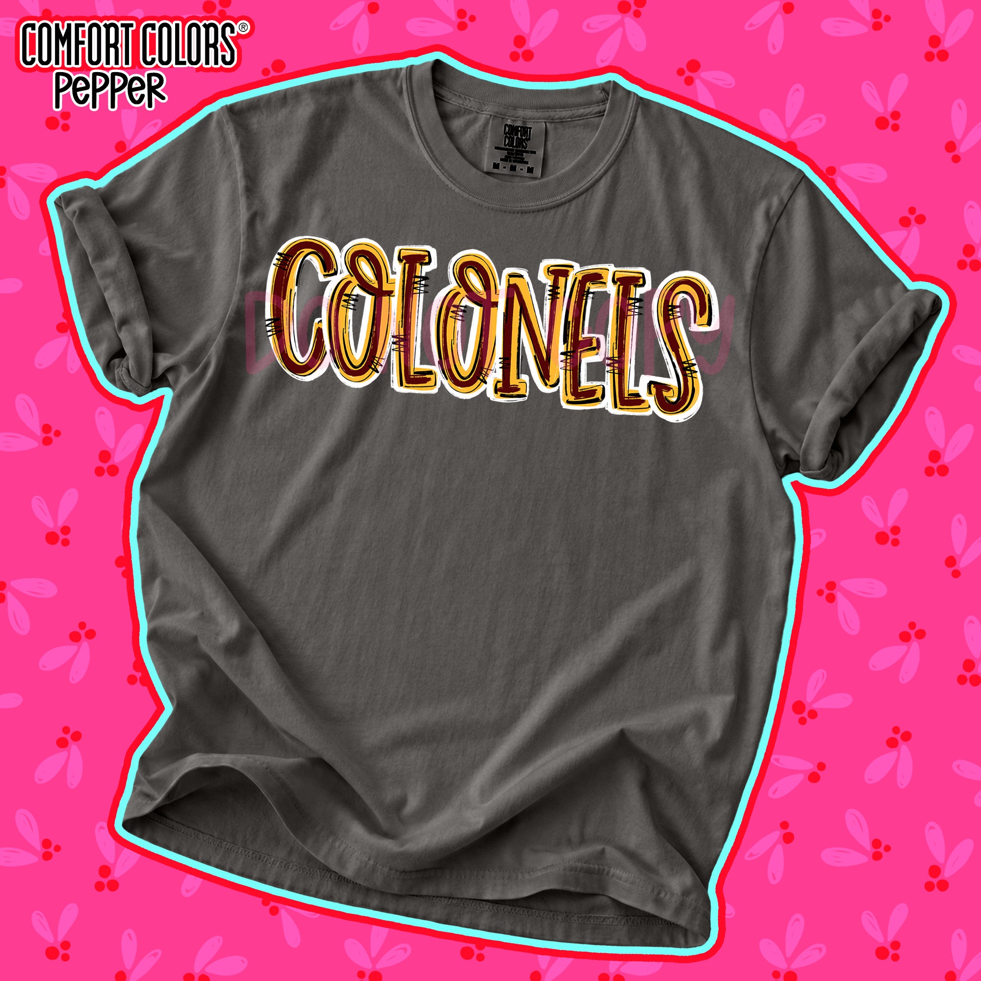 Spirit Stack Mascots Colonels Maroon Yellow Gold design