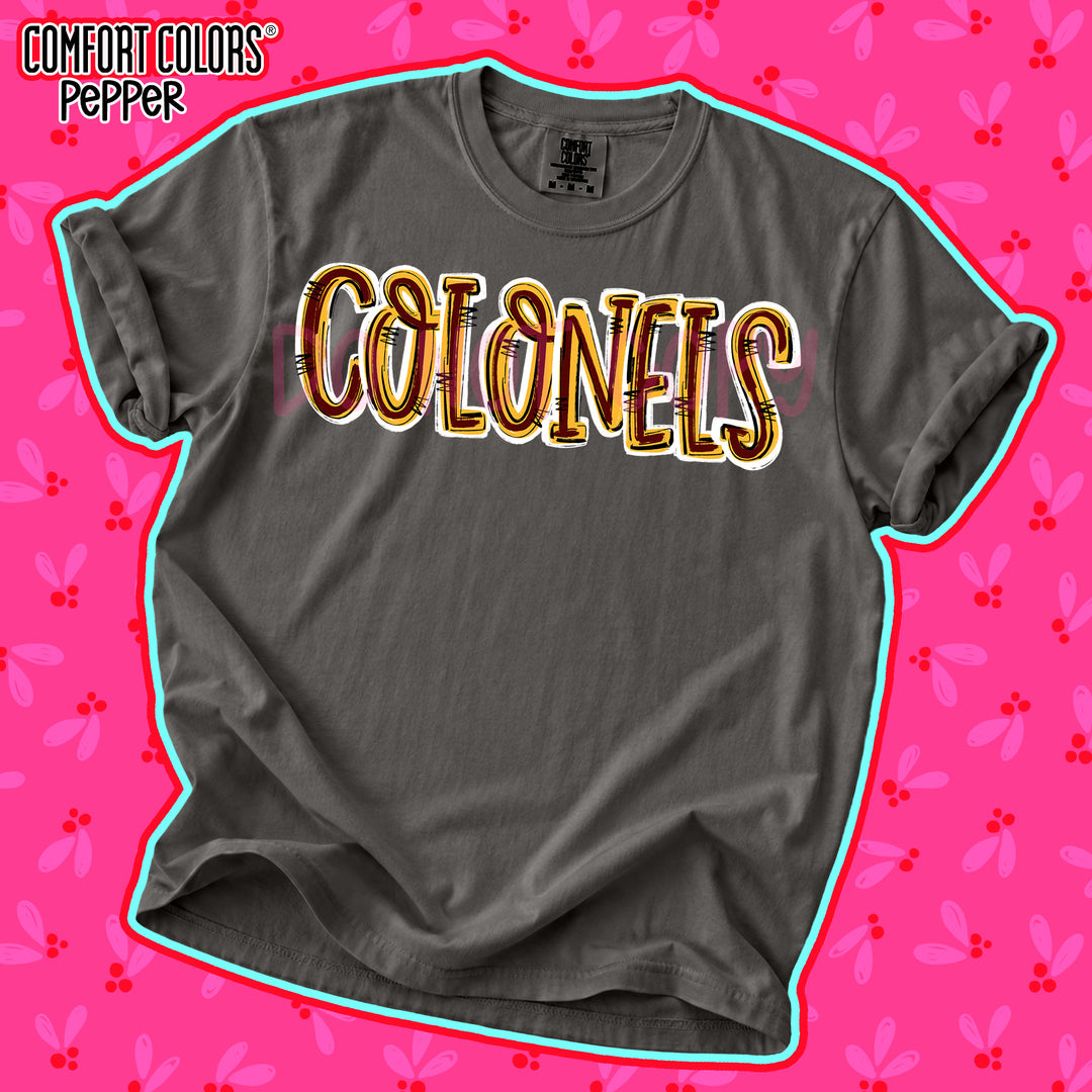 Colonels Maroon Yellow Gold Spirit Stack DTF transfer