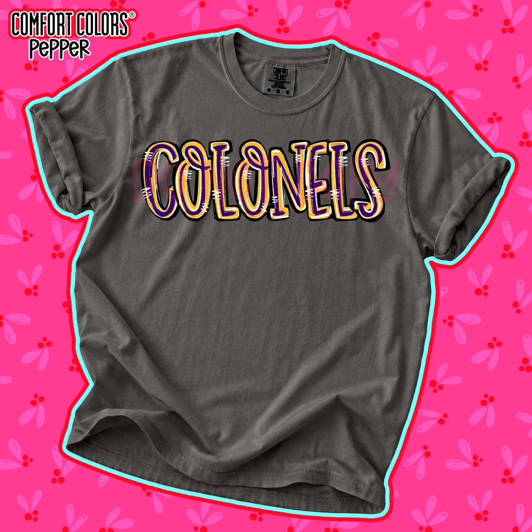 Colonels Purple Yellow Gold Spirit Stack Mascots DTF transfer mockup