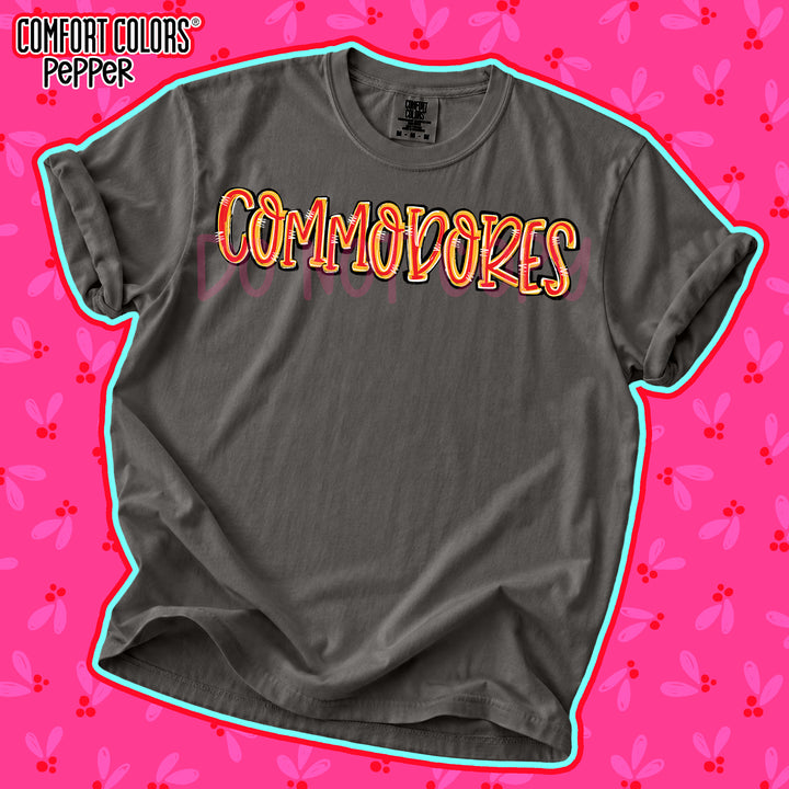 Commodores Red Yellow Gold Spirit Stack DTF transfer