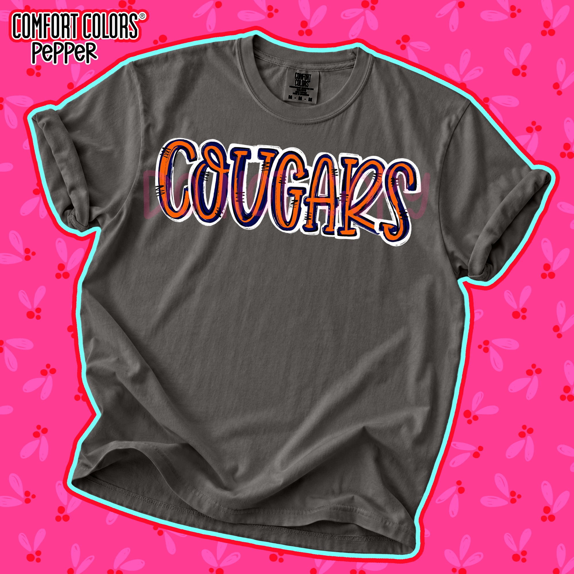 Spirit Stack Mascots Cougars Orange Navy design