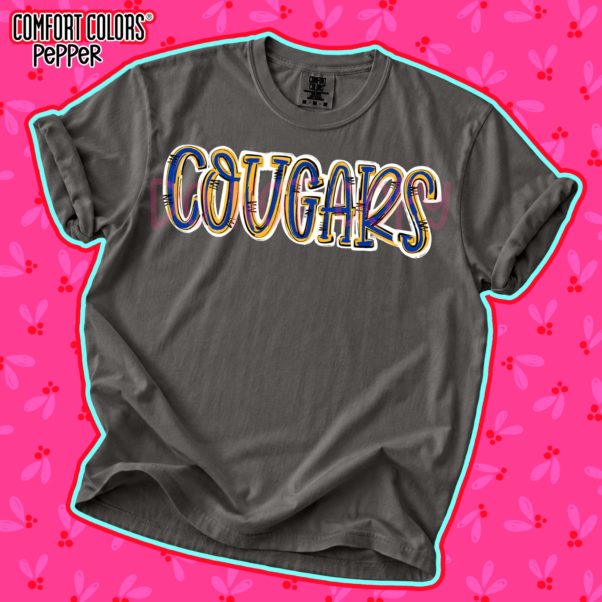 Spirit Stack Mascots Cougars Royal Blue Yellow Gold design