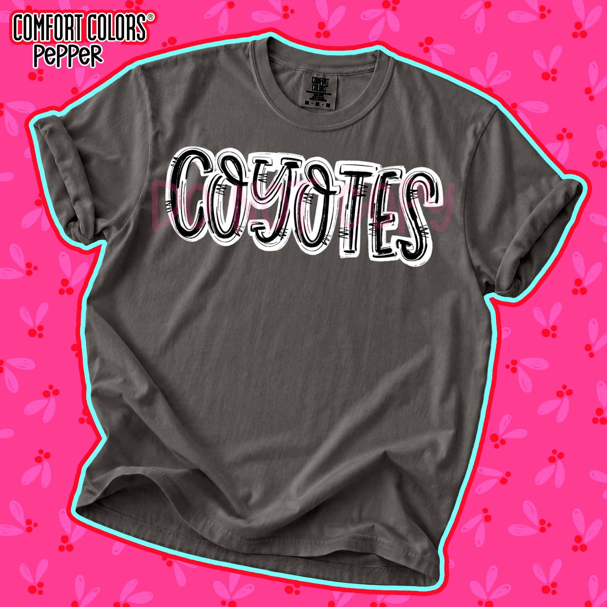 Spirit Stack Mascots Coyotes Black White design