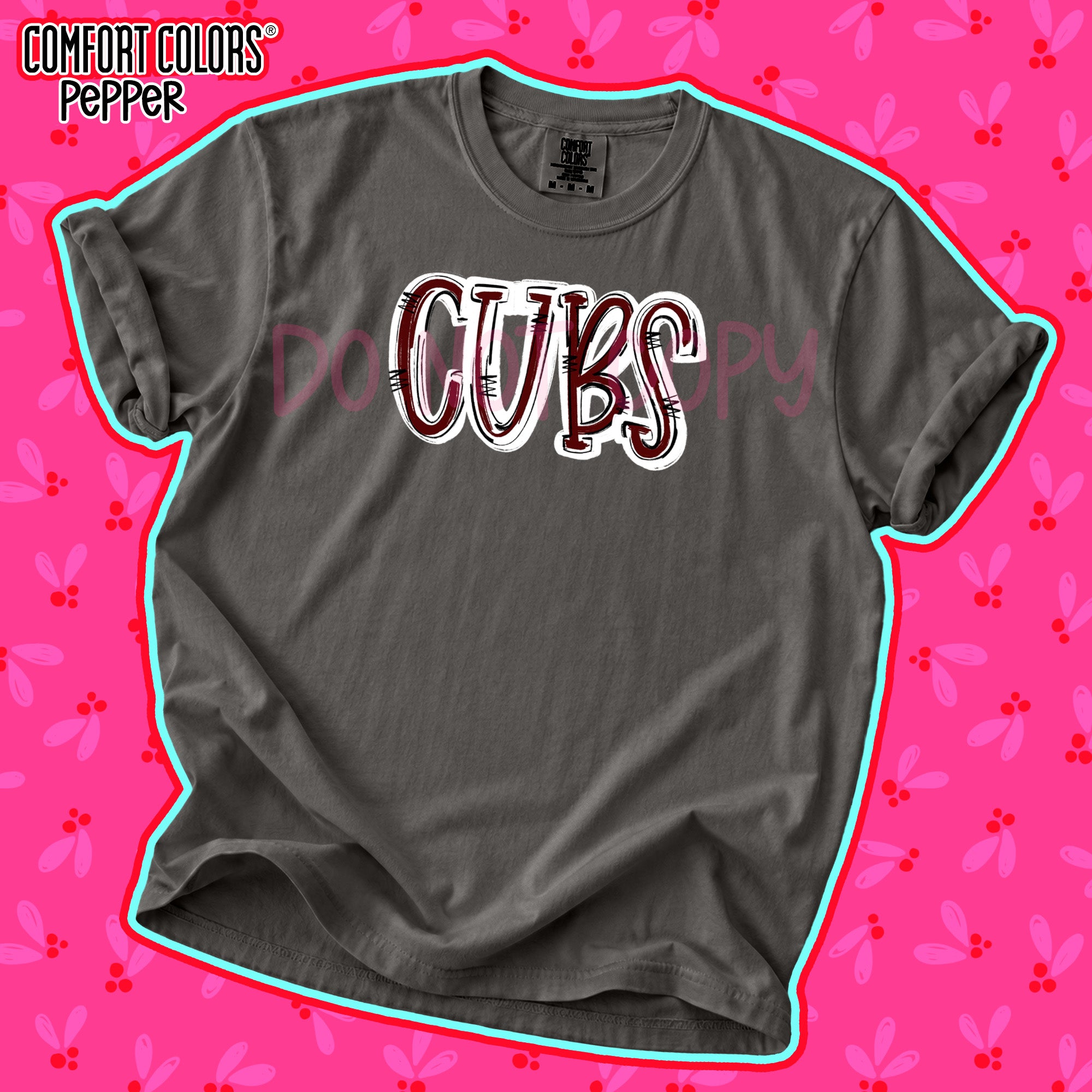 Spirit Stack Mascots Cubs Maroon White design