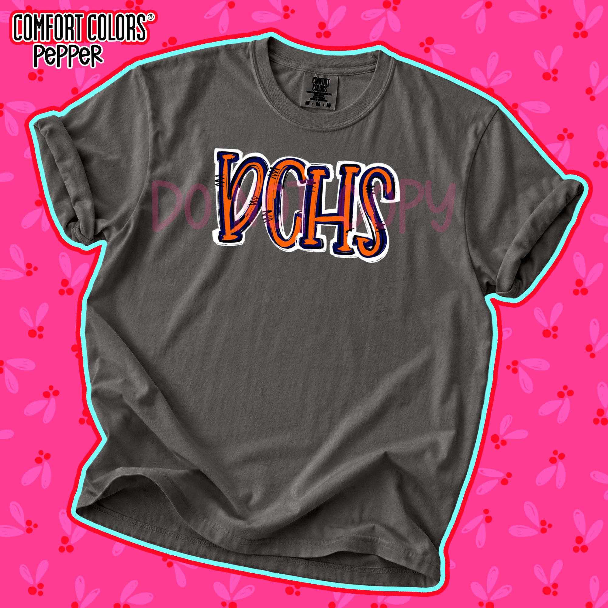 Spirit Stack Initials DCHS Orange Navy design