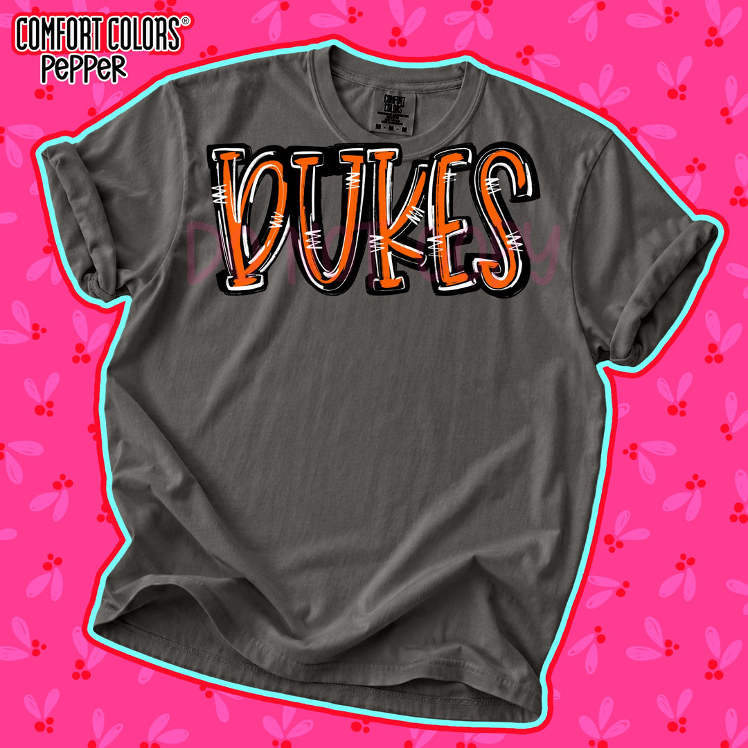 Dukes Orange Black Spirit Stack Mascots DTF transfer mockup
