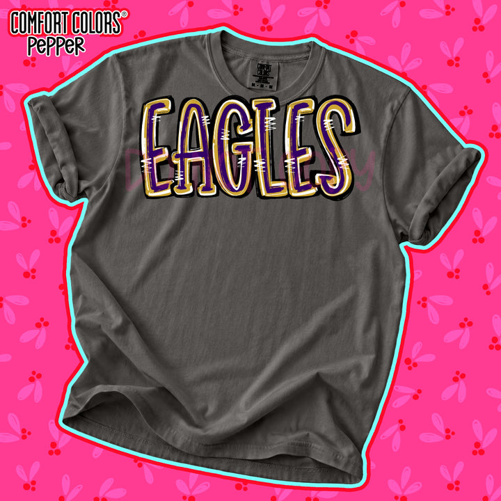 Eagles Purple Vegas Gold Spirit Stack Mascots DTF transfer mockup