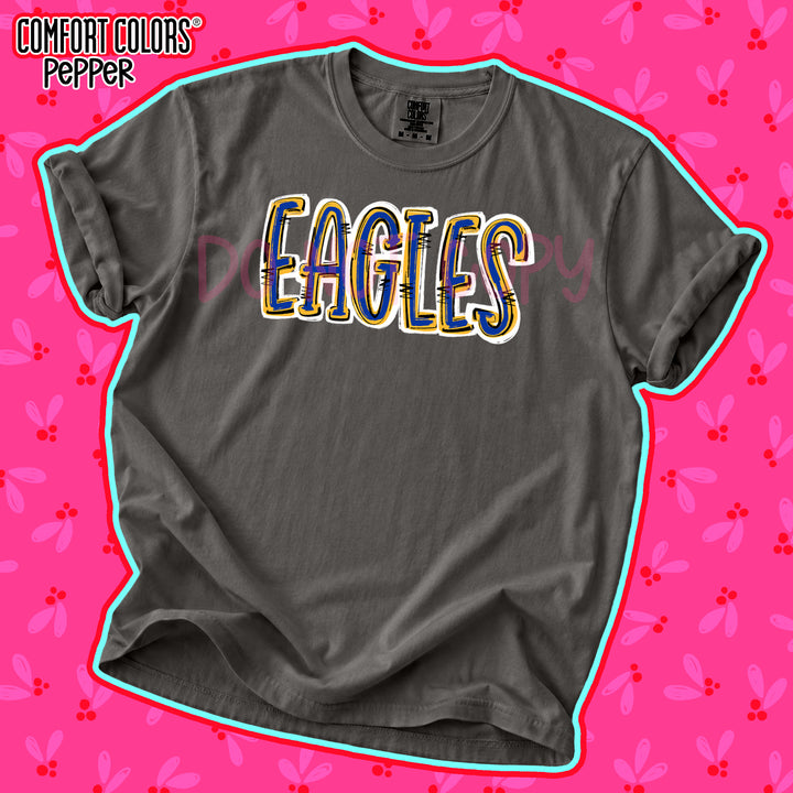 Eagles Royal Blue Yellow Gold Spirit Stack DTF transfer