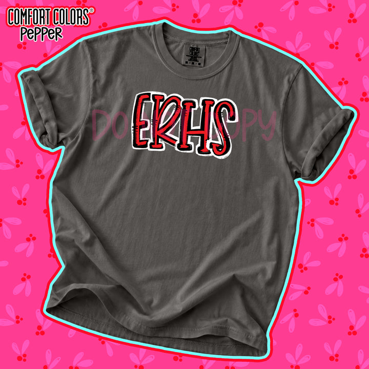 ERHS Red Black Spirit Stack DTF transfer
