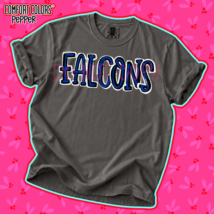 Falcons Royal Blue Black Spirit Stack DTF transfer
