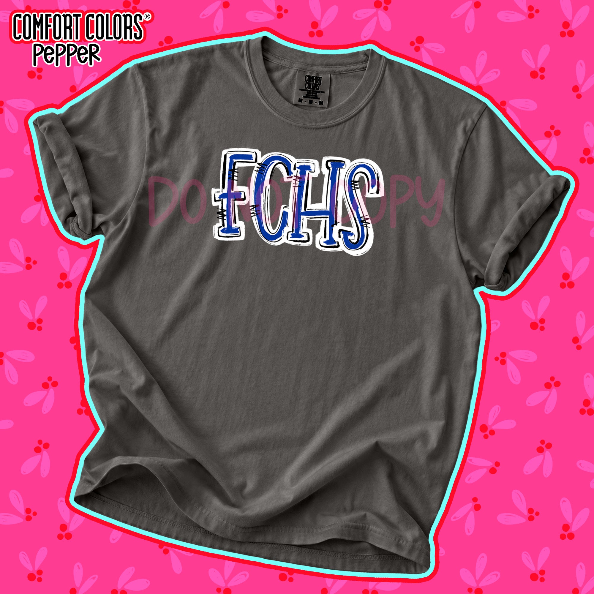 Spirit Stack Initials FCHS Royal Blue White design